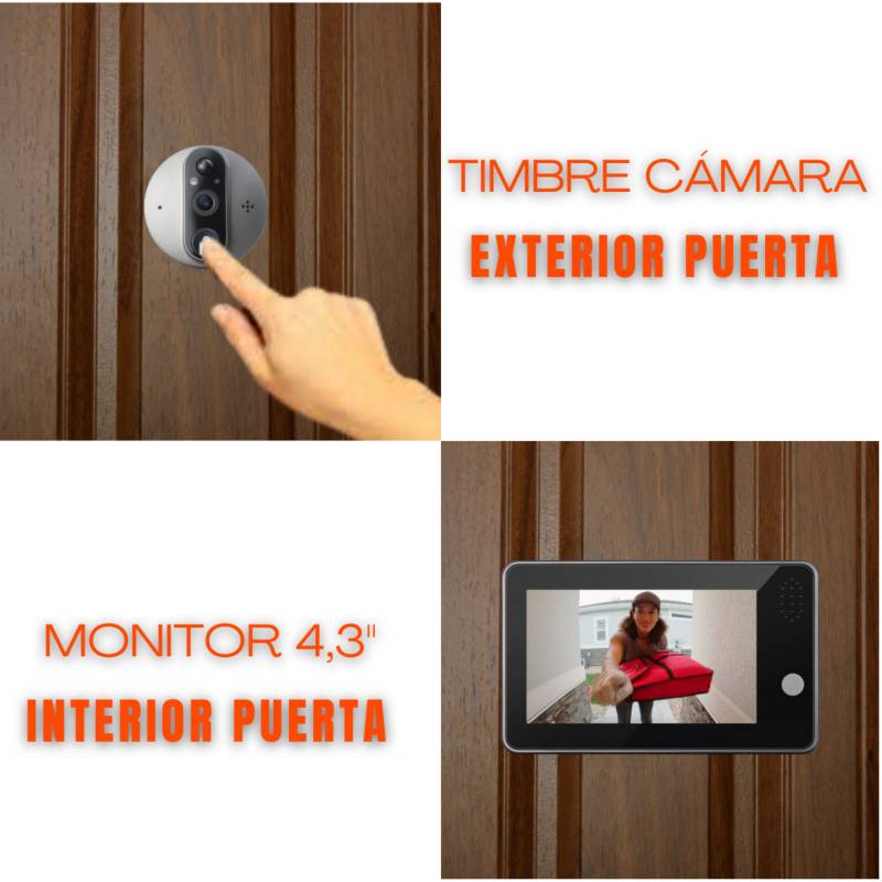 Tuya Video Mirilla Wifi Cámara Puerta Visor Video-ojo Mini Mirilla Puerta  Wifi Cámara Seguridad