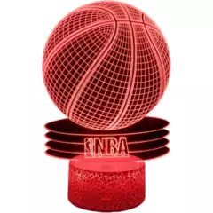 GENERICO - Lampara ilusión 3D De Balón De Básquet NBA 7 Colores Integrados