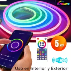 D MOTICA - Cinta Led Neon Wifi Inteligente Flexible 5mts RGBIC y Blancos