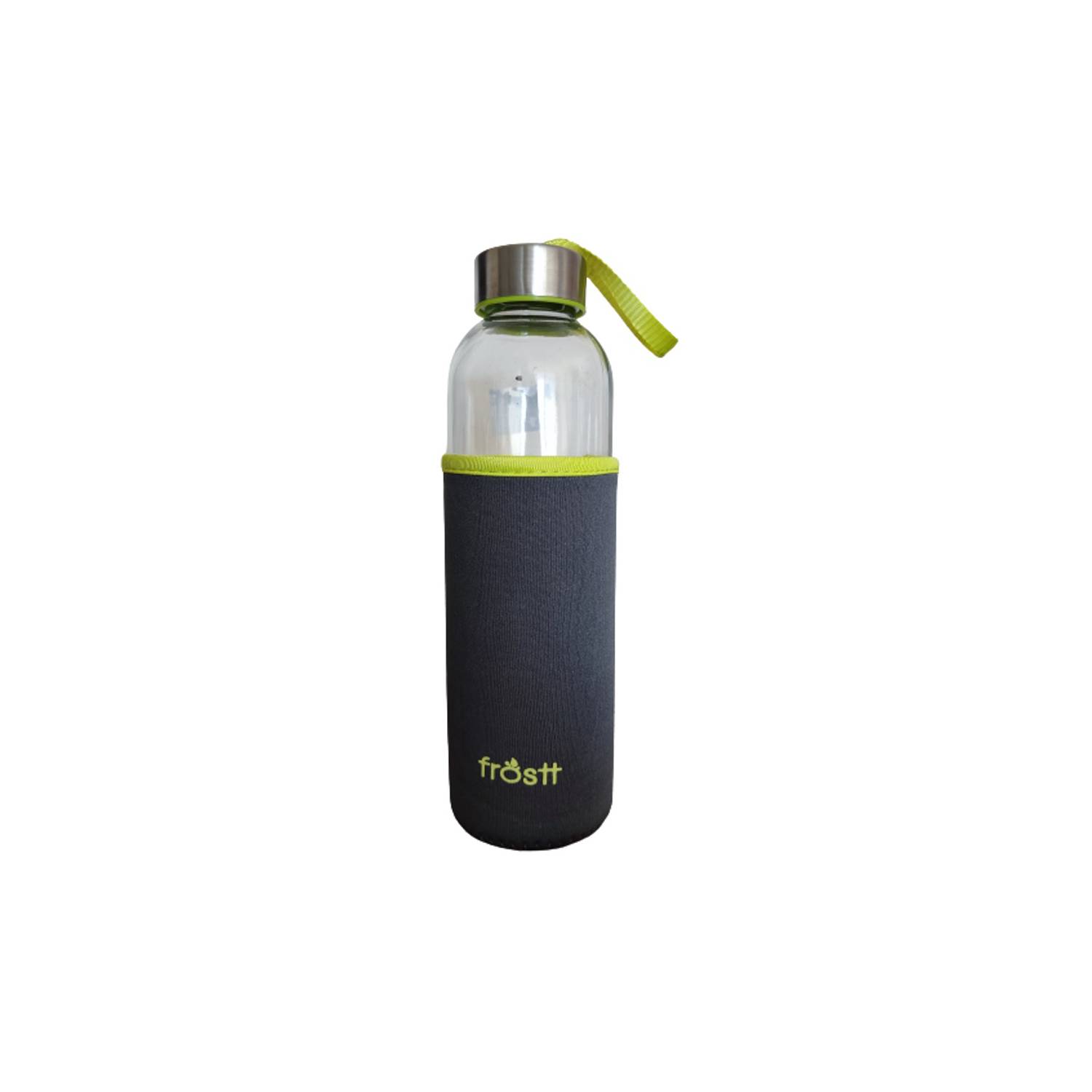 FROST Botella de Agua Hidratación 525cc de Vidrio Con Funda