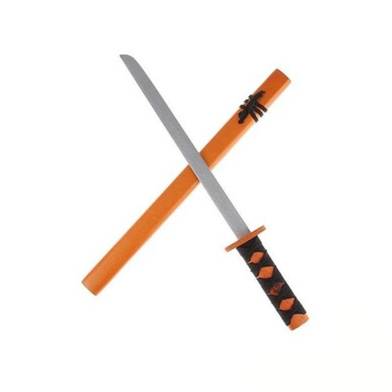 GENERICO Espada katana juguete de madera pequeña Naranja