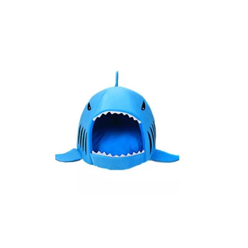 GENERICO - Cama Cojin Diseño Tiburon Para Mascota 50x40x50cm Azul