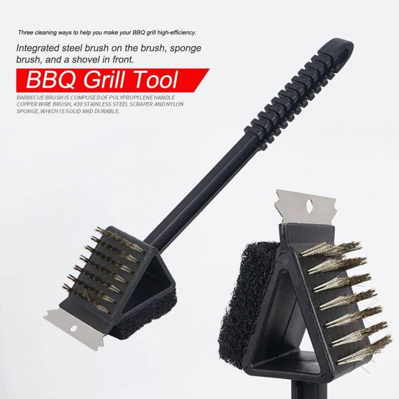 Cepillo Parrillero Steel Grill Brush Long BBQ Cleaner Brush with