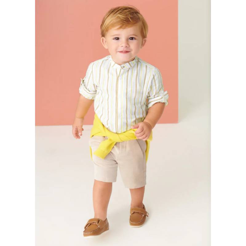 Conjunto bebé niño MAYORAL bermuda y camisa con lino