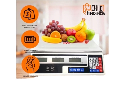 Peso Digital Balanza De 40kg Blanca Recargable