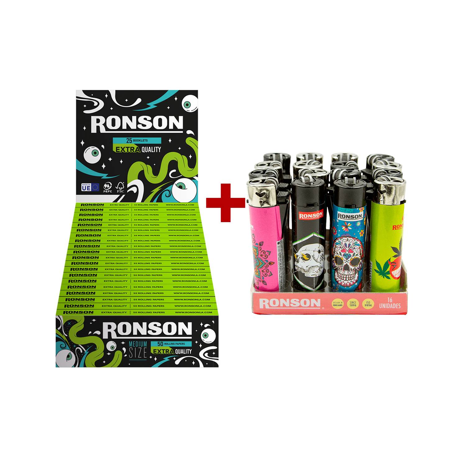 Pack Encendedores Clipper Ronson Round 16 Unidades Surtido