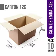 STUDIONE - Caja Embalaje 40x40x55cm Carton Corrugado 12C Pack 10 Unid