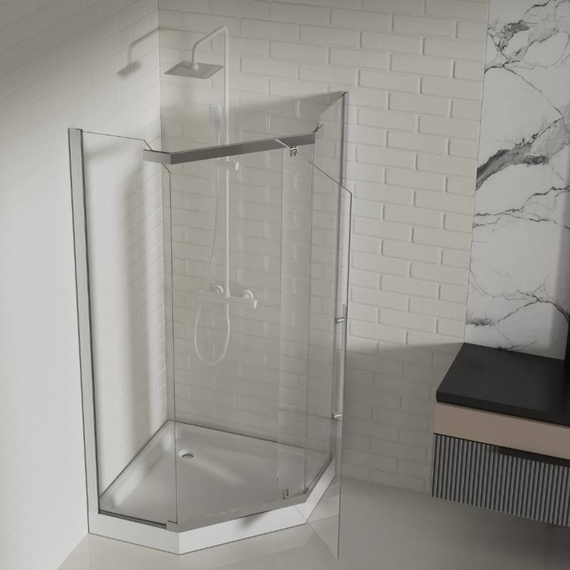 JOYTEK Cabina de Ducha Shower Door 90x90x220 cm Mampara 6mm