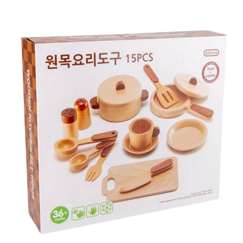 Set ollas de madera para cocina infantil
