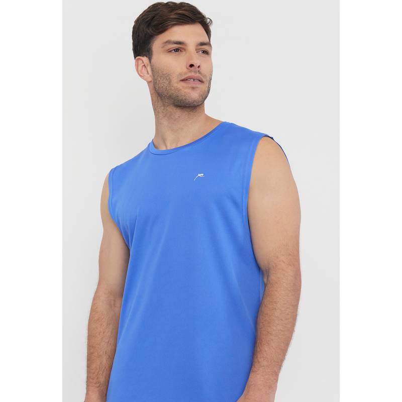 CORONA Polera Hombre Deportiva Tank Poli ster Royal Corona