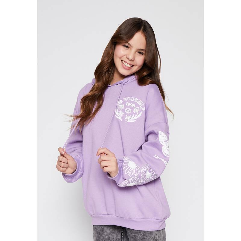 FAMILY SHOP Poleron Juvenil Ni a Oversize Blooming Lila Family