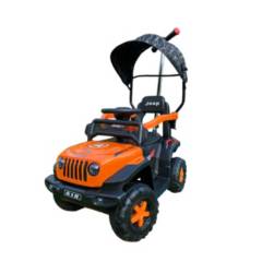 ABMTOYS - Jeep Empuje a Batería RC y Bluetooth 2 motores Naranja