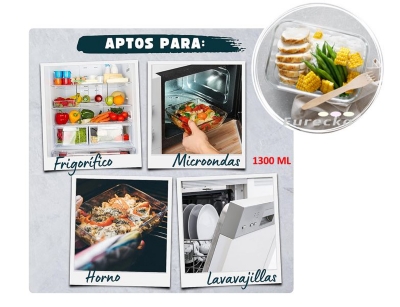 Set 3 Tupper Herméticos De Vidrio Para Comida Taper Comida