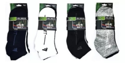 Pack 12 Pares Calcetines Largos Hombre Lisos Bamboo, T 39-45