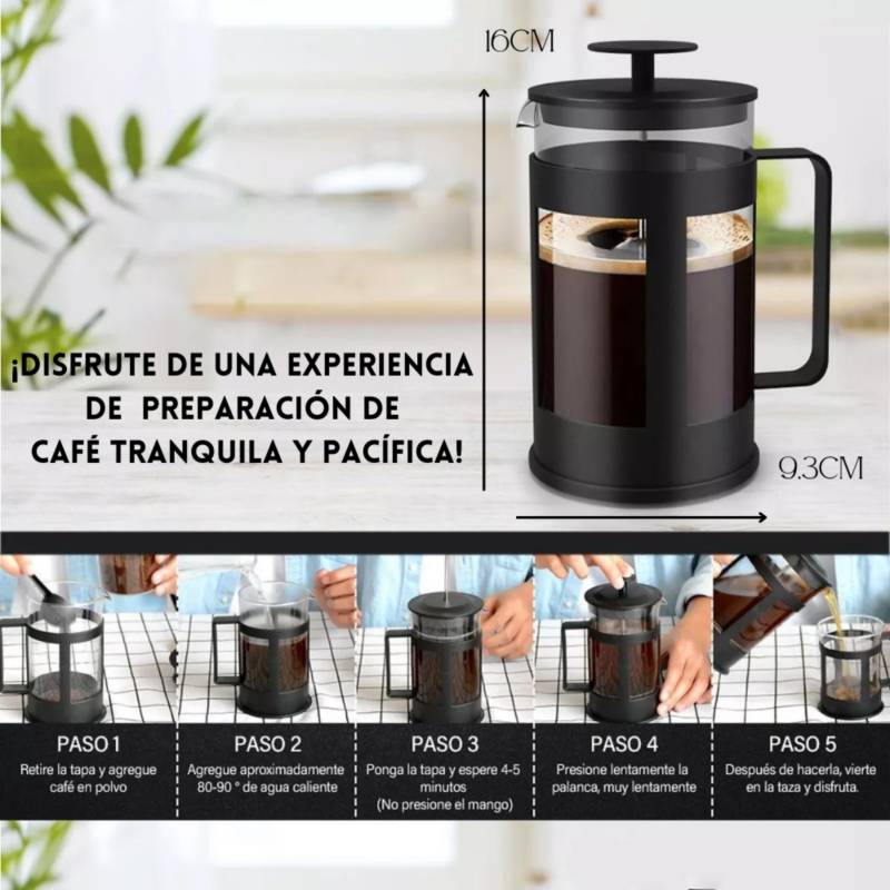 GENERICO Cafetera Manual De Acero Inoxidable Tetera Té Portátil 600ml