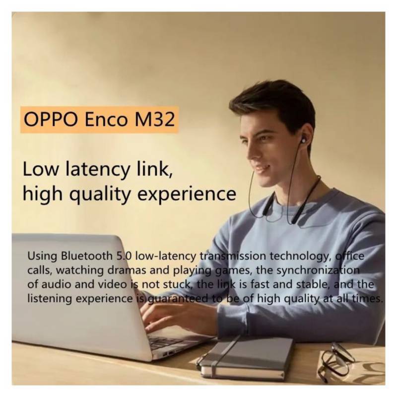 OPPO Enco M32 Auriculares inalámbricos Bluetooth para el cuello-Negro OPPO