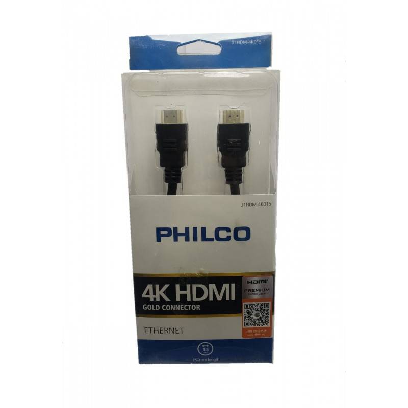 PHILCO Cable HDMI Premium ULTRA, 4K, Largo 1.5 Metros