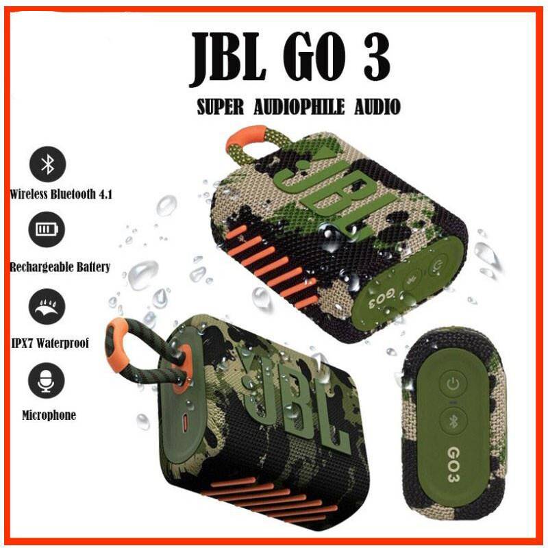 Altavoz portátil Bluetooth JBL Go 3 en rojo y negro JBL GO3