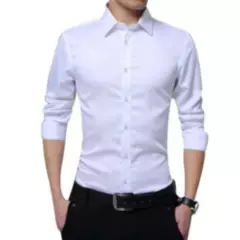 GENERICO - Camisa Slim Fit Hombre Blanca - Tallas xs A 2xl