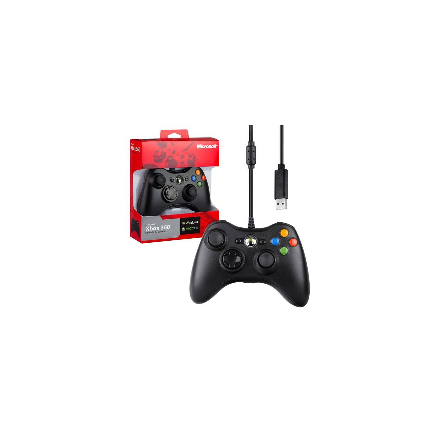 Microsoft Xbox 360 Control con cable para Windows y consola Xbox 360, Negro