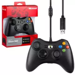 GENERICO - Mando para Xbox 360 con cable, alta calidad Negro