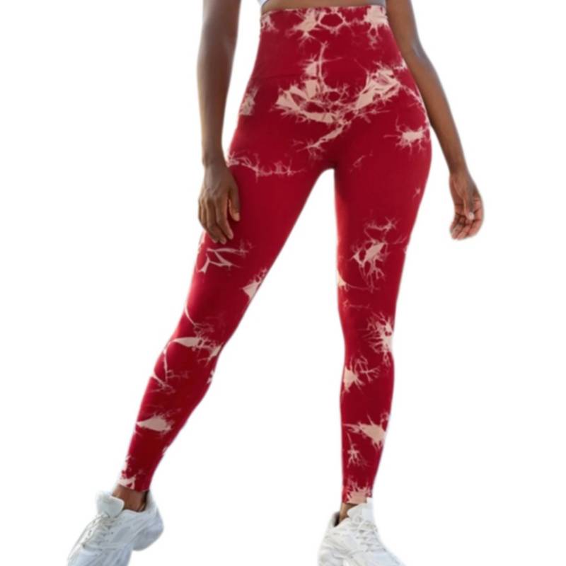 Legging Deportivo Mujer - Malla deportiva - Leggins - Tie dye Rojo GENERICO