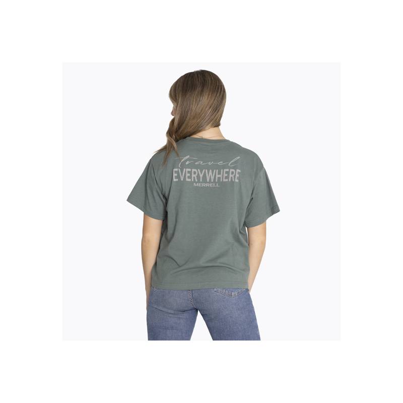 MERRELL Polera M C T Shirt Short Sleeve Verde Mujer MERRELL