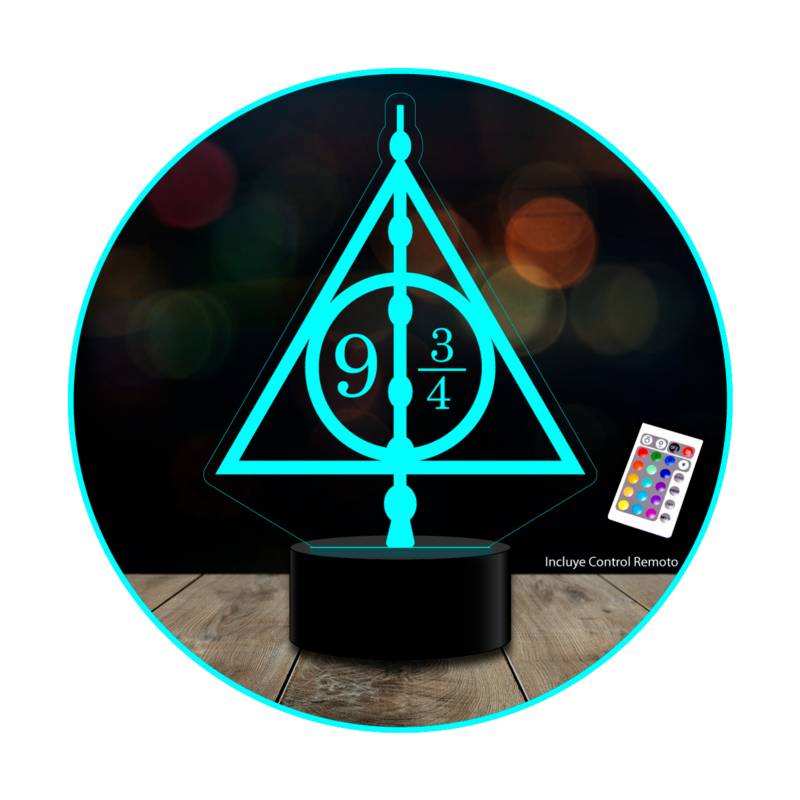 GENERICO - lampara 3D Harry Potter reliquias de la muerte c/ remoto