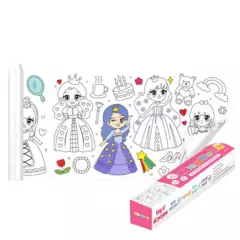 GENERICO - Rollo de dibujos para niños para colorear - Princesas