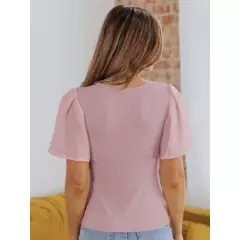 GENERICO - Camiseta de manga corta de blusa para mujeres