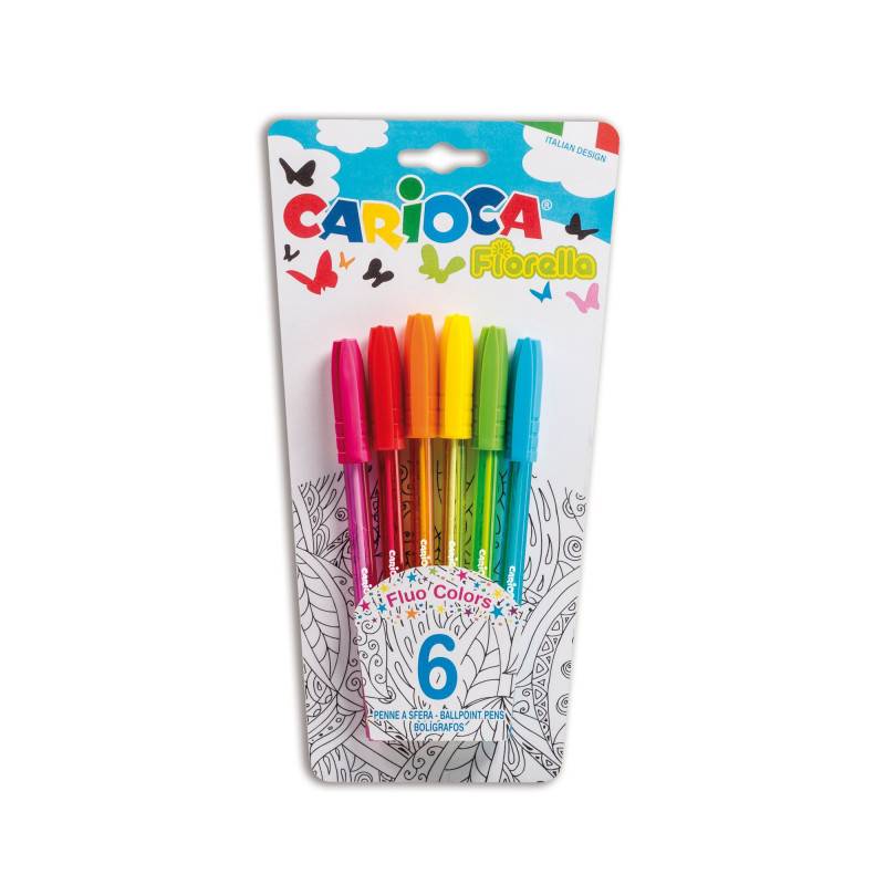 Bolígrafos de Colores Fiorella - 6 Uds BOLÍGRAFOS DE COLORES CARIOCA