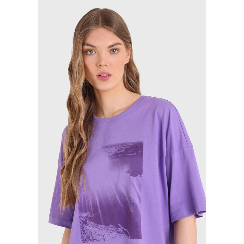 ESPRIT Polera Blue Estampada Manga Corta Mujer Esprit ESPRIT