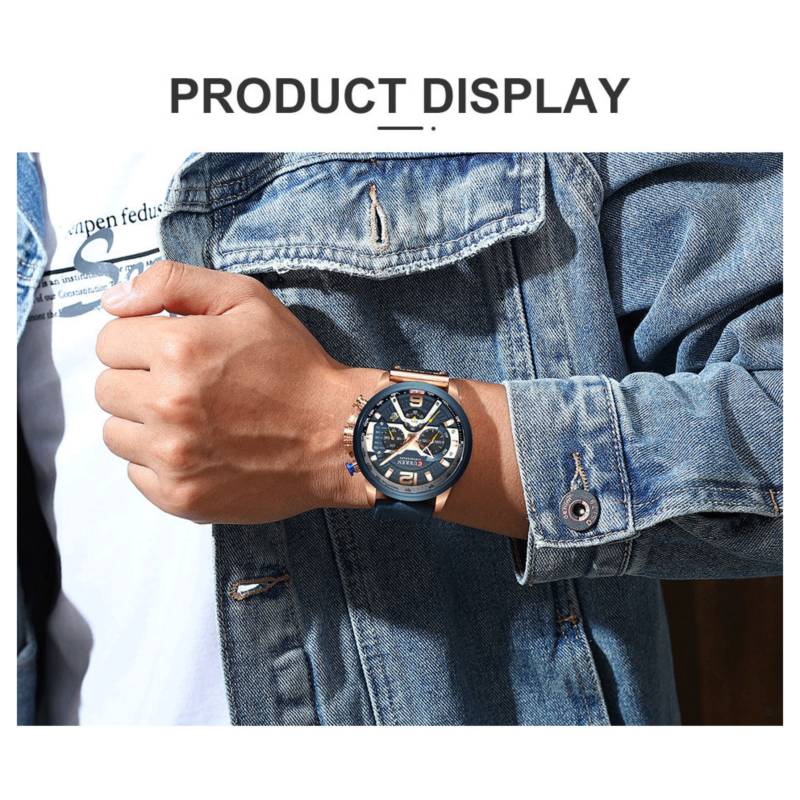 CURREN Curren Reloj de pulsera deportivo para hombre cron grafo de