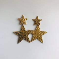 FRAUEN - Aros Acero Dorado Estrella Martillada