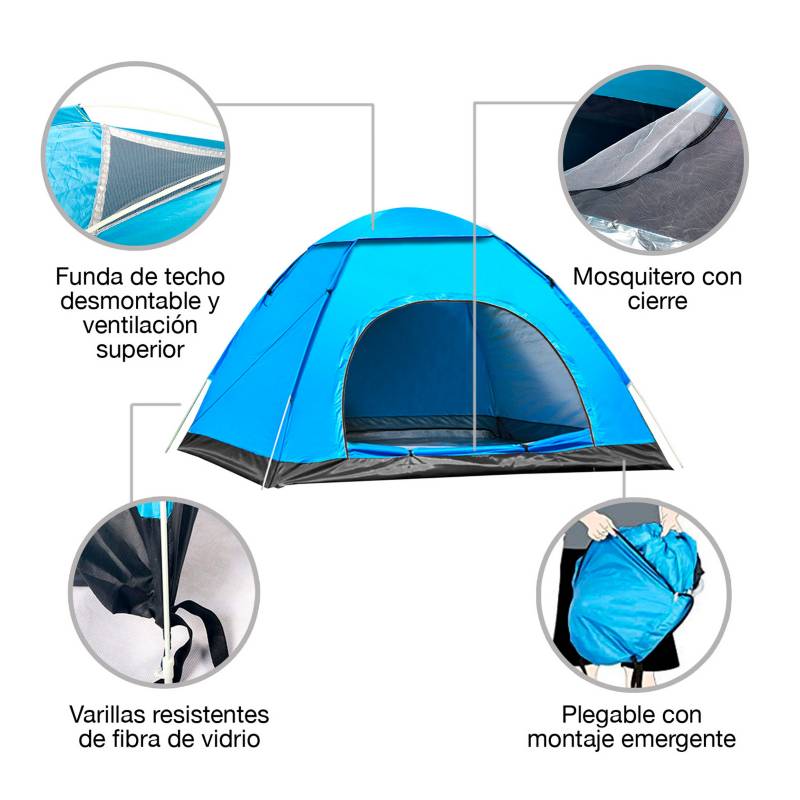 RUTTA Carpa Camping 2 Personas Azul