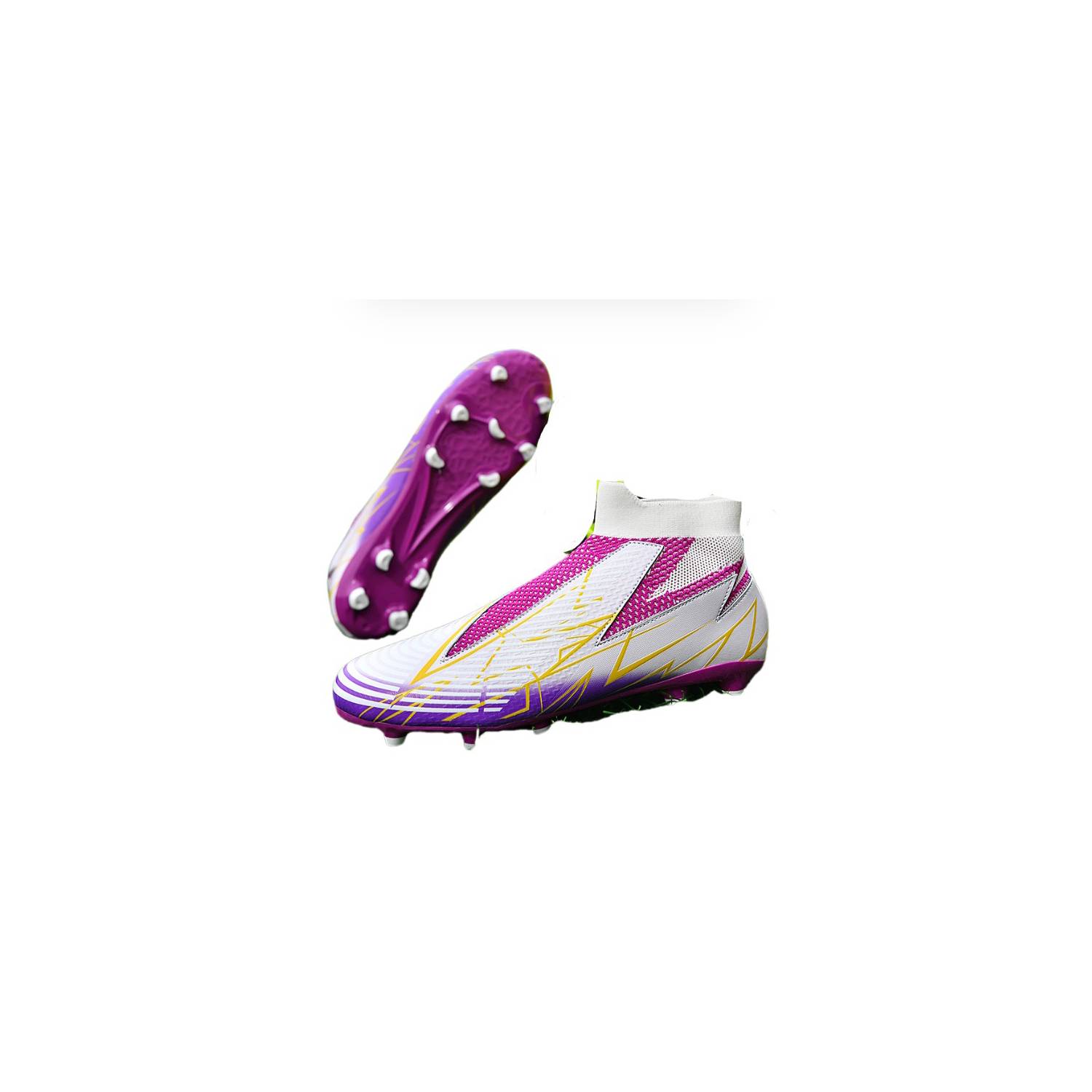 BLWOENS Zapatos de futbol AG suela de goma para hombre y Mujeres-Violeta.