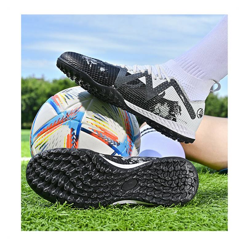 BLWOENS Zapatos de futbol AG suela de goma para hombre y Mujeres-Negro