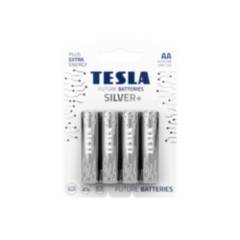 TESLA - Pilas Tesla alkalina 4 und  AA Silver+  1,5V
