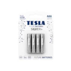 TESLA - Pilas Tesla alkalina 4 und  AAA Silver+  1,5V