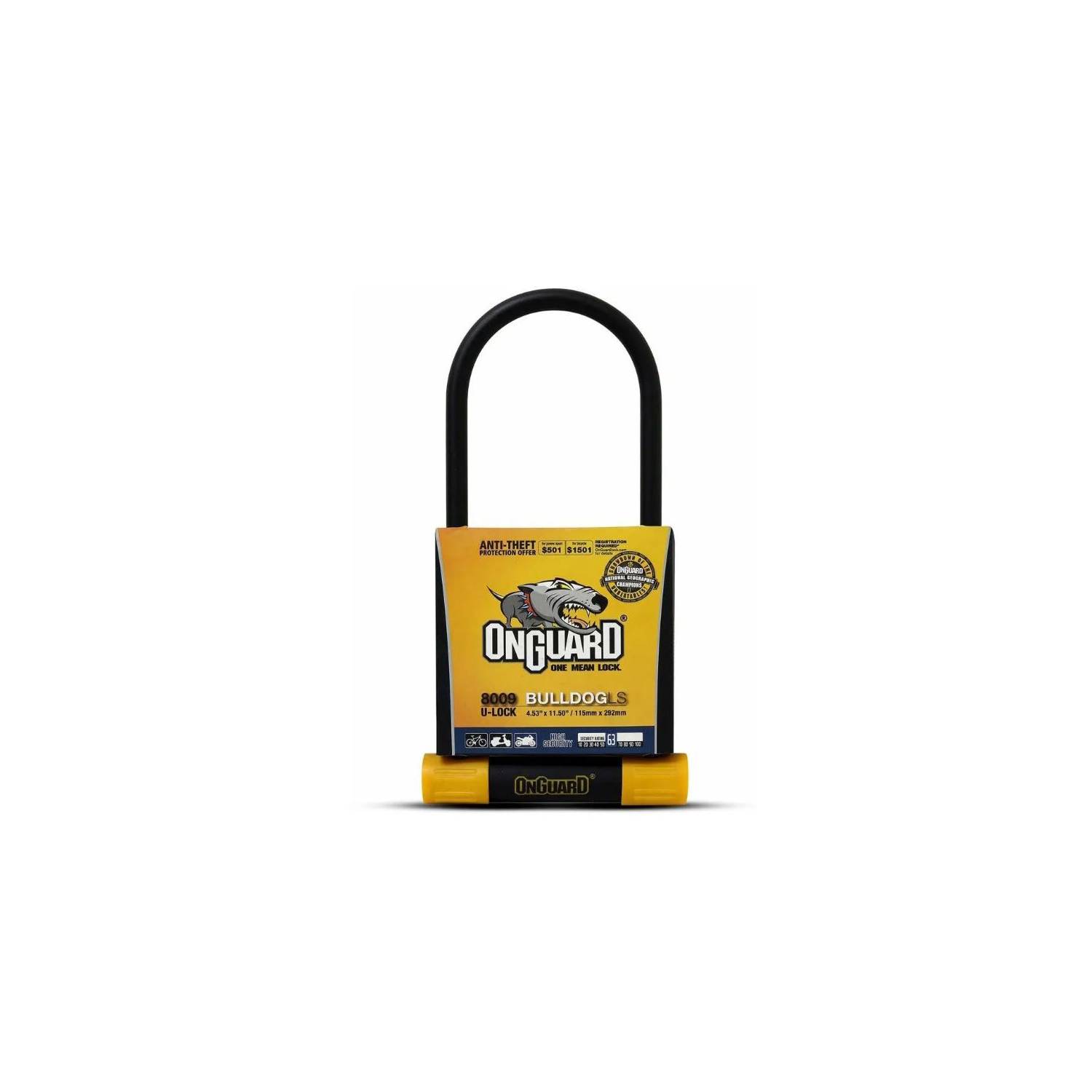 ONGUARD Candado Bicicleta U Lock Bulldog Ls 115mm X 292mm