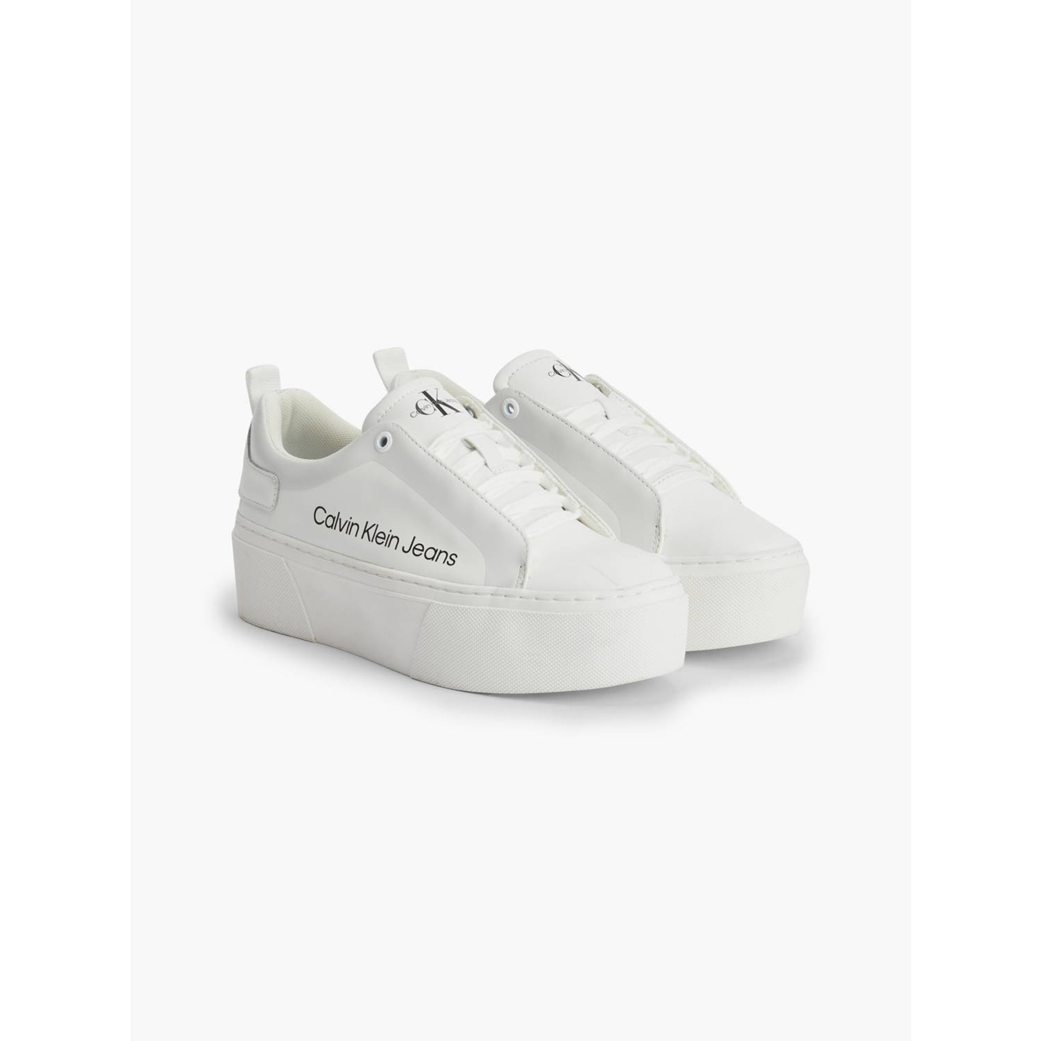 Calvin Klein - Zapatillas Para Mujer Blanca - Casual Cupsole Irregular Lines