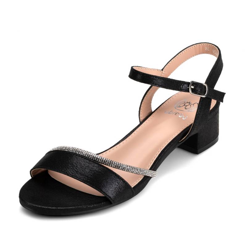 Sandalias Mujer Taco Bajo Fiesta MARY negro.