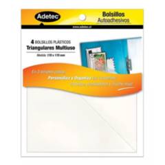 ADETEC - Bolsillo Organizador Adhesivo Triangulo 170 x 170 mm
