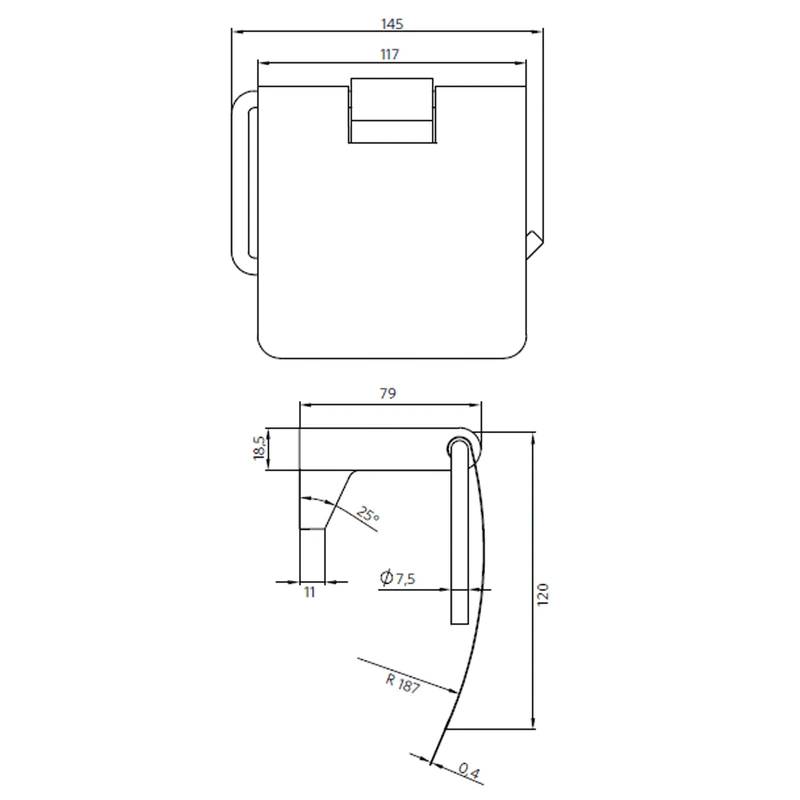 STRETTO Porta Papel Higiénico Porta Confort Soporte Base Para Rollo