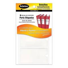 ADETEC - Bolsillo Organizador Adhesivo Para Archivador 55 x102 mm