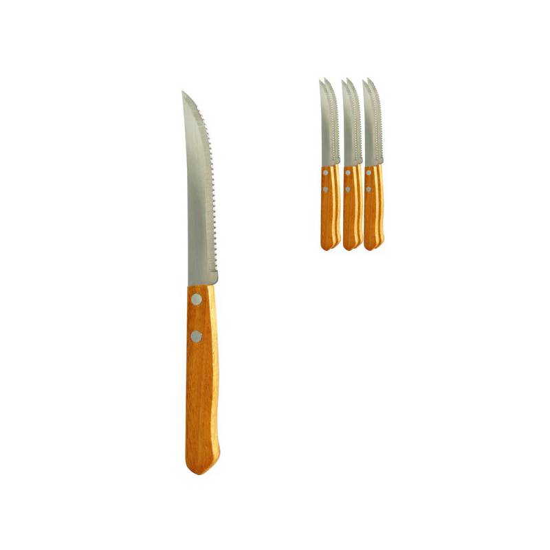 Set 6 Cuchillos para Carne Madera - Cuchillos de Cocina