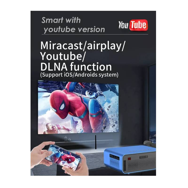 GENERICO Mini Proyector Full Hd Led Proyector Wifi Portatil Miracast