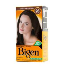 BIGEN - Tinte Permanente en Polvo Sin Amoníaco Castaño Dorado 26 Bigen 6gr