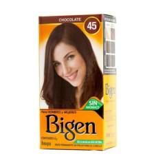 BIGEN - Tinte Permanente en Polvo Sin Amoníaco Chocolate 45 Bigen 6gr
