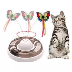 GENERICO - Juguete Para Gatos Interactivo Electrico 2 En 1 Mariposa